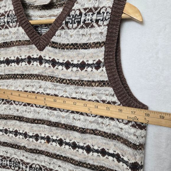 Fiorlini Womens Vintage 90s Fair Isle Preppy British Countryside Sweater Vest L - Picture 8 of 9